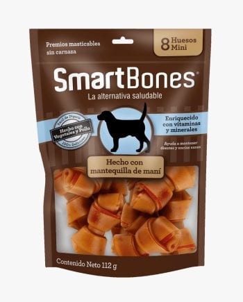 SMARTBONES HUESO MINI MANTEQUILLA DE MANÍ – 8 unidades