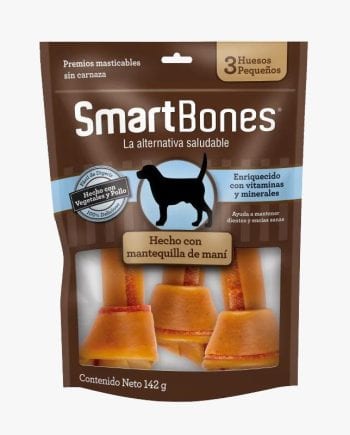 SMARTBONES HUESO PEQUEÑO MANTEQUILLA DE MANÍ – 3 unidades