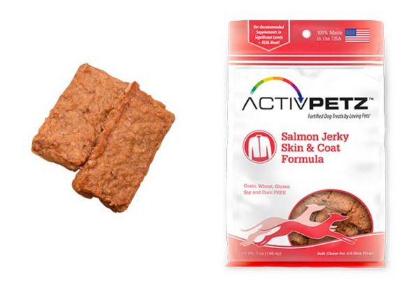 TREAT ACTIVPETZ SALMON JERKY SKIN & COAT FORMULA  - Perro 7onz