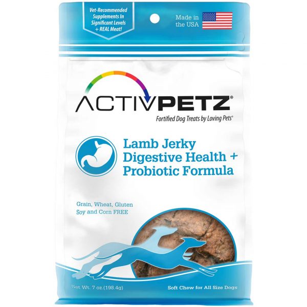 TREATS ACTIVPETZ LAMB JERKY DIGESTIVE HEALTH + PROBIOTIC FORMULA - Perro 7onz