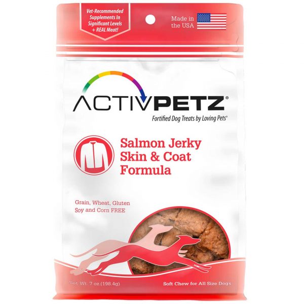 TREAT ACTIVPETZ SALMON JERKY SKIN & COAT FORMULA  - Perro 7onz
