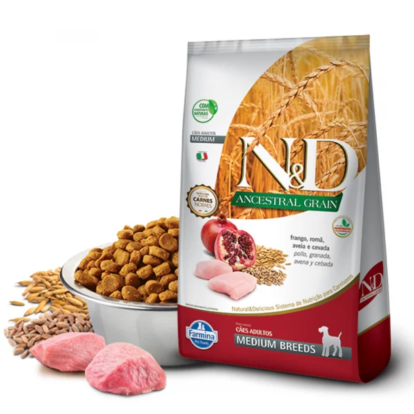 N&D ANCESTRAL POLLO Y GRANADA MEDIUM 2.5KG - Perro
