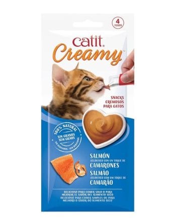 Treats Catit Creamy – Salmón y camarón
