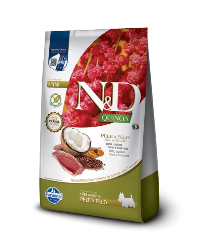 N&D QUINOA PIEL Y PELO ADULTO MINI PATO 2.5KG - Perro