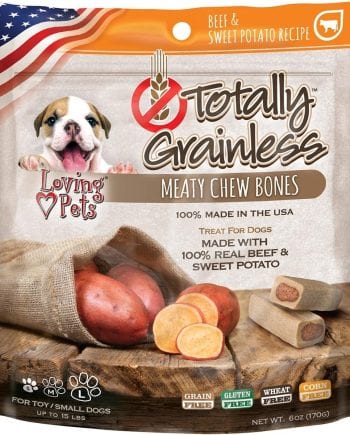 Treats Loving Pets Totally Grainless Beef and Sweet Potato Bones 6oz-Treats sin granos perro