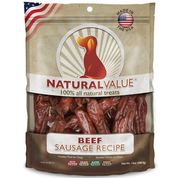 TREAT NATURAL VALUE BEEF SAUSAGE RECIPE  - Perro 14onz