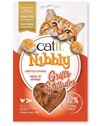 TREATS CATIT NIBBLY GRILLS POLLO Y LANGOSTA. Grain Free-30g