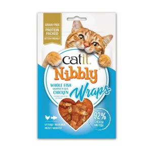 TREATS CATIT NIBBLY WRAPS POLLO Y PESCADO- Grain Free 30g