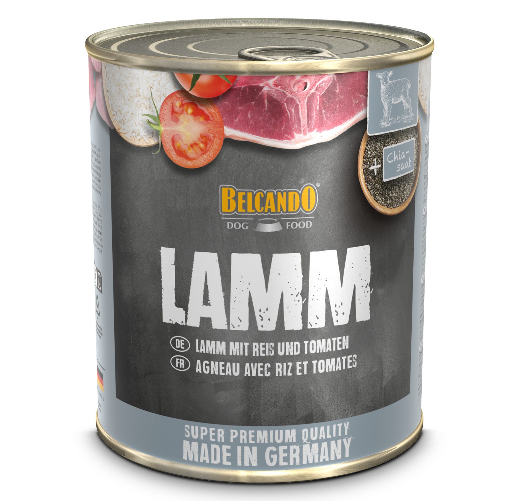 BELCANDO LATA CORDERO, ARROZ Y TOMATE-PERRO