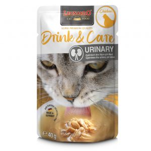 LEONARDO GRAIN FREE DRINK & CARE URINARY GATO-Pouch líquido con trozos de pollo 40g