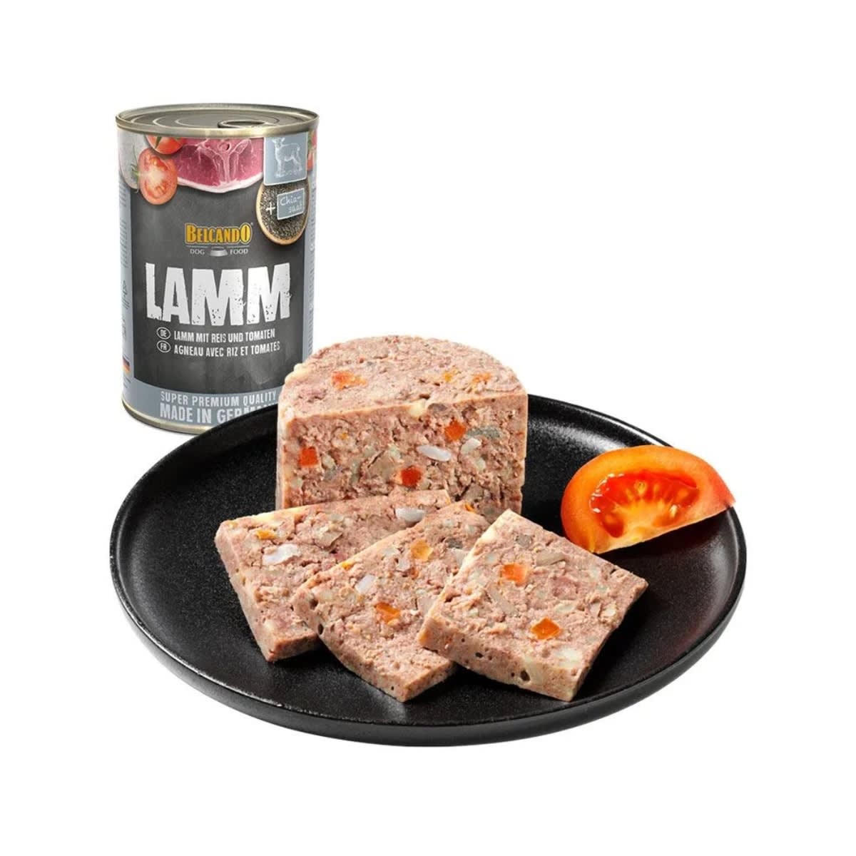 BELCANDO LATA CORDERO, ARROZ Y TOMATE-PERRO