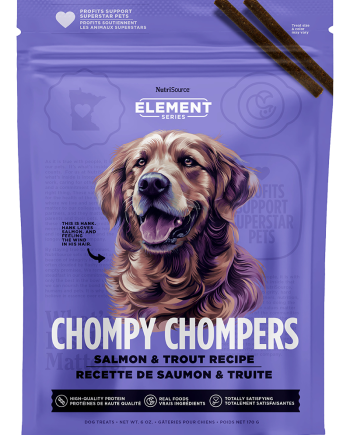 TREAT NUTRISOURCE CHOMPY CHOMPERS SALMON Y TRUCHA- Perro 170 gr (6 oz)