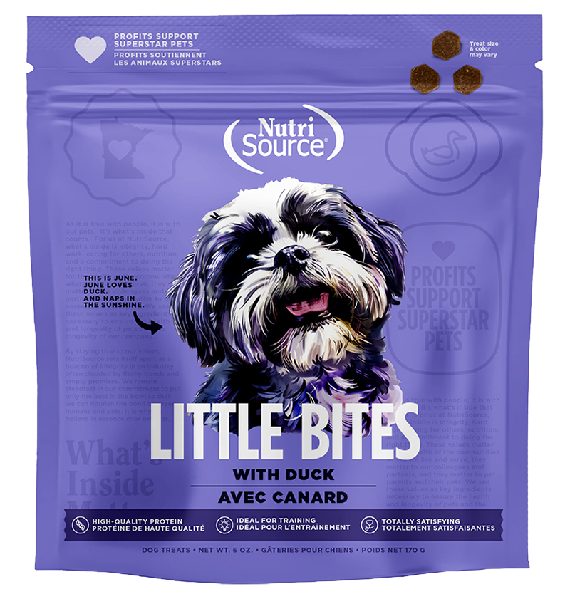 TREATS NUTRISOURCE Little bites de pato 6 oz. PERRO