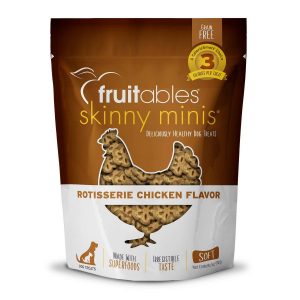 FRUITABLES DOG TREATS SKINNY MINIS ROTISSERIE CHICKEN-Treats suaves para perros mini pequeños sabor pollo rostizado