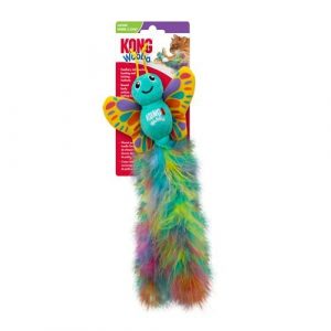 KONG CAT WUBBA BUTTERFLY-Juguete para gato de mariposa con plumas y catnip